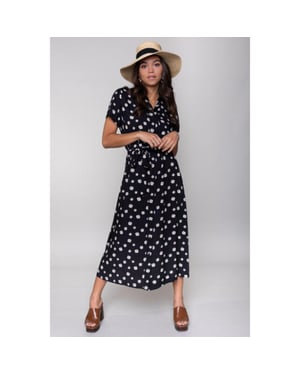 Colourful Rebel Dalia daisy shortsleeve maxi dress