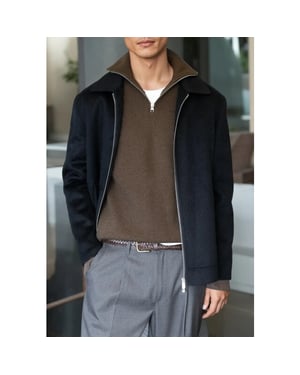 Ciszere Reuben knitted half zip mocha brown