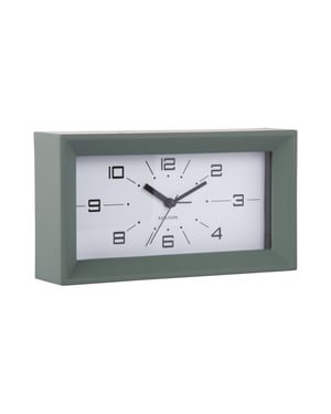 Karlsson wekker lujo rectangle jungle green & ochre yellow