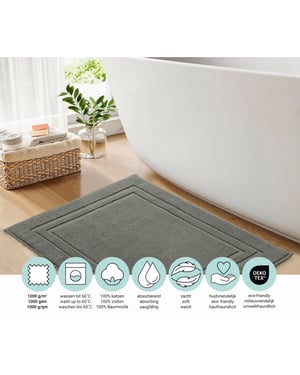 DoubleDry Hotel badmat 50 x 80 cm – 100% katoen – zacht en absorberend –