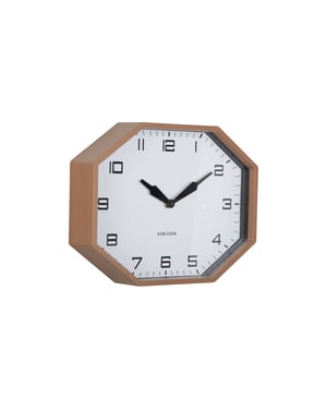 Karlsson wandklok modern factory octagon mocha brown & black