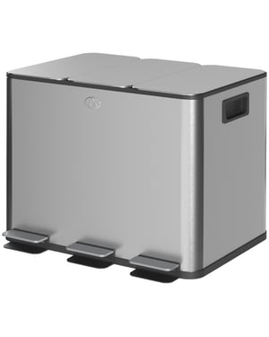 Homcom Pedaalemmer afvalscheiding 3 x 20l geurfilter soft-close emmers