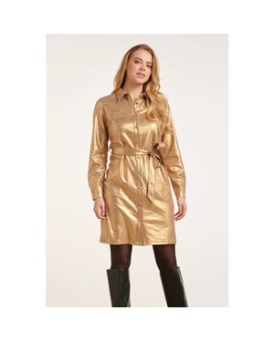 Smashed Lemon 24733 gecoate suedine jurk |