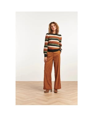 Smashed Lemon 23581 trendy wijde corduroy broek |