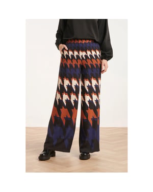 Smashed Lemon 24525 houndstooth print broek |