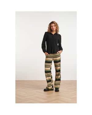 Smashed Lemon 24728 stijlvolle zigzag geprinte travel kwaliteit broek |