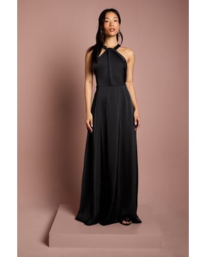 Coast Honoured Twist Halterneck Satin Maxi Bridesmaid Dress
