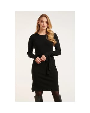 Smashed Lemon 24622 gebreide jurk met ronde hals |