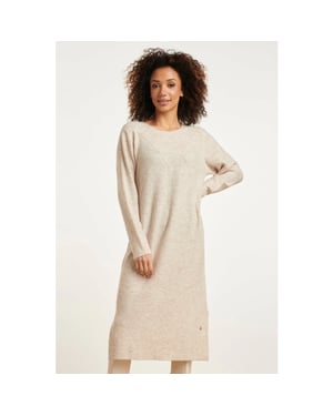 Smashed Lemon 24796 lange gebreide jurk met grafisch detail |