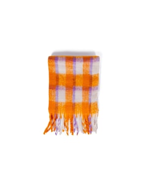 Vävd Sjal Gingham Rut Orange