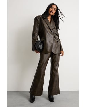 Pu Oversized Blazer Co-ord
