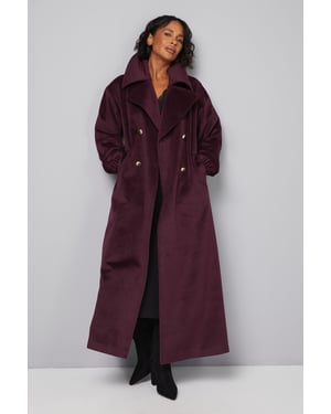 Elastic Cuff Collar Detail Maxi Coat