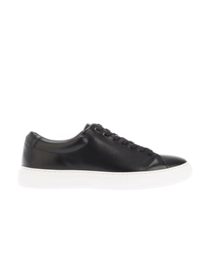 Men's Boss Enlight Leather Trainers in Black