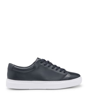 Men's Boss Enlight Leather Trainers in Dark Blue