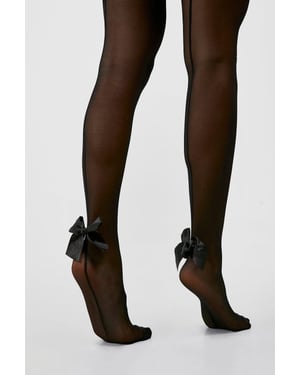 Bow Detail Back Seam Tights