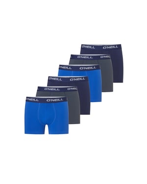 O'Neill Heren boxershorts trunks 6-pack blauw/navy/antraciet