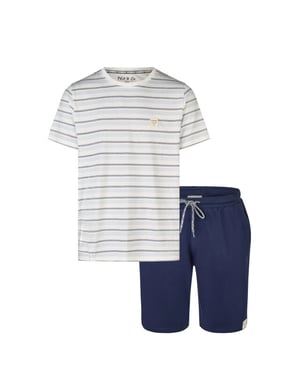 Phil & Co Heren shortama korte pyjama set gestreept