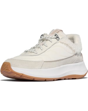 Fitflop F-Mode Flow Suède Dames Crème Mix Sneakers