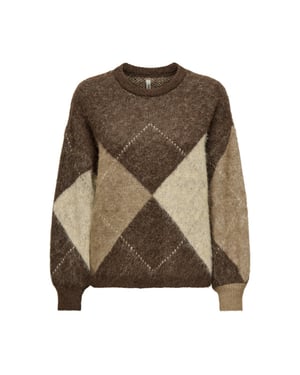 Only onlnoeme life ls jq o-neck knt 15353226 chestnut