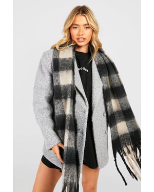 Chunky Check Tassel Scarf