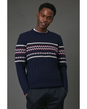 Navy Cable Christmas Jumper