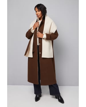 Double Faced Scarf Detail Coat