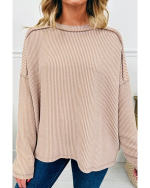 Textured Knit Long Sleeve Top