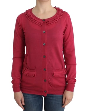 Ruffle Trim Cardigan Sweater