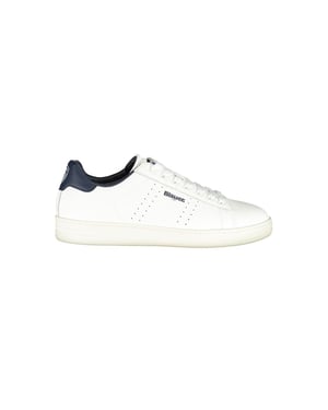 Blauer Witte Leren Heren Sneakers