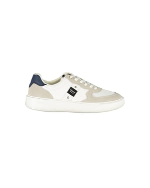 Blauer Witte Leren Heren Sneakers