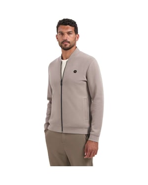 No Excess Sweater full zipper pique bomber clay