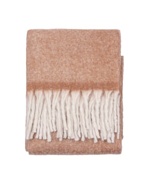 furn. Cozy Woven Tasselled Throw, Rust