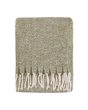 Wylder Isla Woven Tasselled Throw, Green