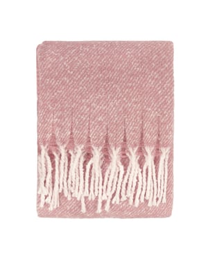 Wylder Isla Woven Tasselled Throw, Pink