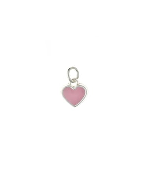 Sterling Silver Enamel Pink Heart Pendant Charm