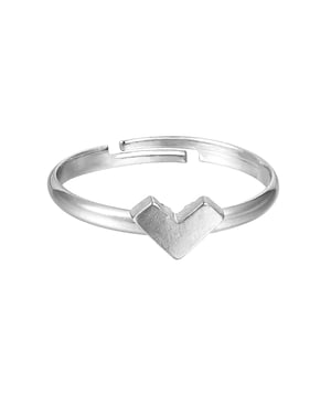 Silver Plated Triangle Signet Adjustable Dress Ring