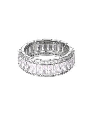 Sterling Silver Baguette White Cubic Zirconia Eternity Ring