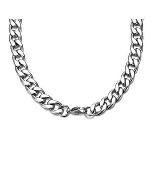 Stainless Steel Men's Flat Curb Chain Necklace