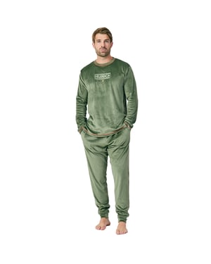 Men's long-sleeved round-neck velvet pajamas MU3