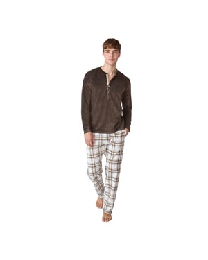 JJBFP5202 Herrpyjamas med lång ärm i sammet
