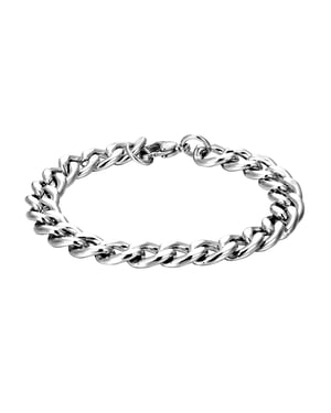 Men's Flat Curb Steel 8 Inch Chain Bracelet