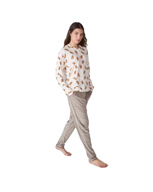 JJB4 Dampyjamas i sammet med lång ärm