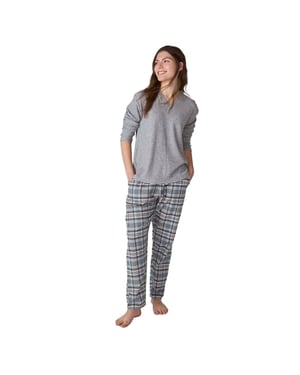 JJBFP1501 Dampyjamas med lång ärm och V-ringning