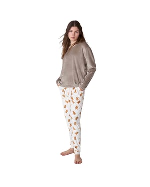 JJB4 Women's Long-Sleeved Velvet Pajamas