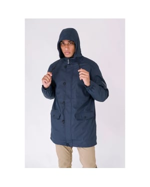 Batela Drimmelen navy lange heren winter regenjas -