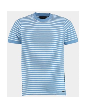 Scotland Blue T-shirt korte mouw isaac stripe t-shirt pique 25108is18sb/241 true blue