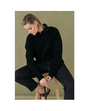 Maicazz Fa25.70.222 pepita sweater black