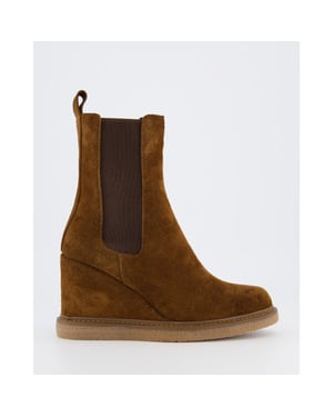 Gibaldi Dames suede wedge chelsea booty
