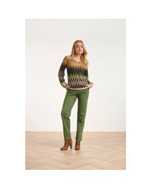 Smashed Lemon 24597 suède leger aangesloten broek |