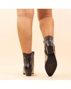 DWRS Label Enkellaarsjes 3631 monkey black stone dames leer